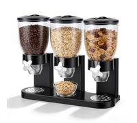 BORDRISE Dispensador De Cereales, Juego De 3 Piezas Capacidad De 2 L Capacidad Total De 6 L Distribuidor Triple De Cereales Para Cornflakes Dulces Frutos Secos Arroz Granos Dulces Y Café En Grano