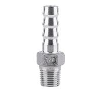 BORDSTRACT Accesorios de espiga para manguera SS304 Rosca macho acero inoxidable Conector cola manguera espiga BSP 1/8"~3/4" para conectar tubería de aire, tubería de combustible, tubería (1/8×8mm)
