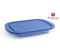 Borgonovo Fiambrera con Tapa Rectangular Plana Igloo Azul