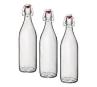 Bormioli 324Y - Botella transparente Giara, 1 litro (Paquete de 3)