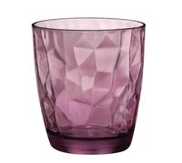 Bormioli Luigi - Colección Diamond - Vasos Bajos de Vidrio - Morado Brillante - Fácil de Limpiar - Material 100% Saludable