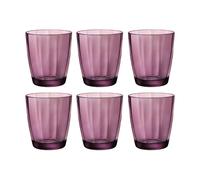 Bormioli Luigi PULSAR Caja 6 Vasos Bajos Vidrio 39CL Morado Brillo Purple