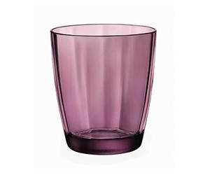 Bormioli Rocco 1337230 Pulsar Rock Purple, rosa, 1 unidad | Rosa, Vidrio, formato bajo, acabado con relieve