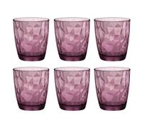BORMIOLI ROCCO DIAMOND 6 Vaso Bajo Vidrio 30CL Transparente Con relieve Fabricado en Italia Ecológico