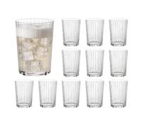Bormioli Rocco Exclusiva | Juego de 12 vasos Gin Fizz de 17 onzas | Elegantes vasos acanalados | para agua, jugo, cerveza, cóctel y café helado | Apto para lavavajillas | Fabricado en Italia