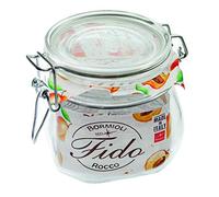 Weck Bormioli Rocco Fido 4309 - Juego de 6 tarros con cierre de alambre (560 ml, incluye gomas, para conservas, postres, mermeladas)