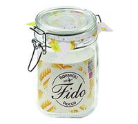 Bormioli Rocco Fido 58300 - Juego de 4 tarros de cristal con cierre de clip y anillo de sellado, herméticos, ideales para conservas y fermentación, tarros de fermentación y conservas
