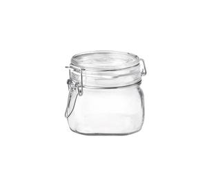 BORMIOLI ROCCO FIDO Tarro Conserva Vidrio 13x10x10CM-0,5L Transparente Brillo Tape cierre conserva Reciclable