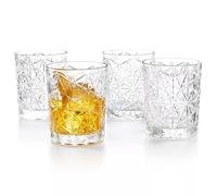 Bormioli Rocco Lounge DOF - Juego de 4 vasos transparentes de 13.5 onzas, para whisky, bourbon, jugo y agua, fabricado en Italia.
