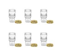 BORMIOLI ROCCO QUATTRO STAGIONI Set 6 Vasos Alto Vidrio 27CL Transparente Brillo Tape cierre conserva Apilable Transparent