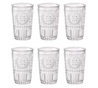 BORMIOLI ROCCO ROMANTIC 6 Vaso Alto Vidrio 34CL Transparente Con relieve Fabricado en Italia Reciclable