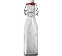 Botella de vidrio de 250 ml 'Swing', cuadrada, boca: cierre de palanca