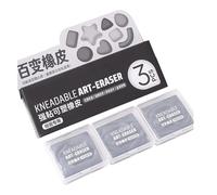 Borradores de corrección de bocetos, 3 piezas en estuches transparentes, masilla moldeable gris para marcas de lápiz y suministros de trabajo de dibujo creativo, masilla de borrador, masilla de lápiz