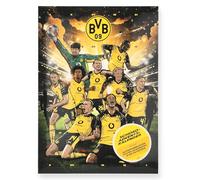 Borussia Dortmund Unisex - Adultos BVB Comic Calendario de Adviento 2024, negro y amarillo, 43 x 30 cm