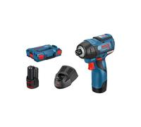 Bosch Atornilladora de impacto 0 601 9E0 005 – 12 V, 2,5 Ah (Ión de litio), 3100 RPM, Negro/Azul