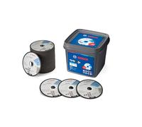 Bosch 100 discos de corte estándar para metal para metal, acero, chapa, diámetro de 115 mm, corte recto, M14, accesorio profesional, Ø 115 mm