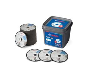 Bosch 100 discos de corte estándar para metal para metal, acero, chapa, diámetro de 115 mm, corte recto, M14, accesorio profesional, Ø 115 mm