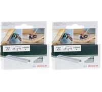 Bosch 1000x Grapa de Tipo 53 (para Madera, Tamaño 12 mm, Anchura 11,4 mm, Accesorios Grapadora Manual) (Paquete de 2)