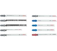 Bosch 10x Set de hojas de sierra de calar para varios materiales, 10 uds. | para Madera blanda, Láminas de acero, 125 x 100 mm,
