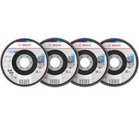 Bosch 15x Set de discos de láminas X451 (para Acero, Aluminio, Ø 115 mm, Grano 40, 60, 80, 120, Professional Accesorios Amoladora grande)