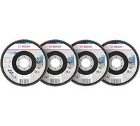 Bosch 15x Set de discos de láminas X451 (para Acero, Aluminio, Ø 115 mm, Grano 40, 60, 80, 120, Professional Accesorios Amoladora grande)
