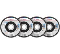 Bosch 15x Set de discos de láminas X451 (para Acero, Aluminio, Ø 125 mm, Grano 40, 60, 80, 120, Professional Accesorios Amoladora grande)