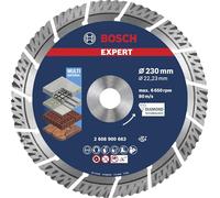 Bosch 1x Discos de corte con diamante EXPERT Multi Material | para Hormigón, Hormigón armado, Ø 230 mm, Professional Accesorios Amoladora grande