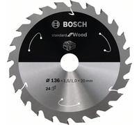 Bosch Professional Disco de sierra circular Standard for Wood (madera) 136 x 20 x 1,5 mm 24 dientes