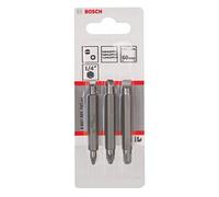Bosch 2 607 001 747 - Juego de lámina doble, 3 piezas - S 1,2x6,5, S 0,6x4,5, S 0,8x5,5; PZ1, PZ2, PZ3; 60 mm (pack de 3)