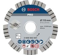 Bosch 2 608 602 651 - Disco de corte de diamante Best for Concrete - 115 x 22,23 x 2,2 x 12 mm (pack de 1)
