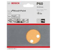 Bosch 2 608 605 068 - Set de 5 hojas de lija (125 mm, 60)