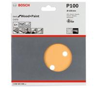 Bosch 2 608 605 088 - Pack de 5 hojas de lija (150 mm, 100)