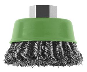 Bosch 2 609 256 504 - Cepillo de vaso para amoladoras angulares y rectas, alambre trenzado, inoxidable, 75 mm