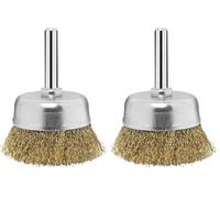 Bosch 2 609 256 516 - Cepillo de vaso para taladradoras, alambre ondulado, latonado, 50 mm (Paquete de 2)