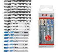 Bosch 2607011439, Juego de hojas para sierra de calar, Metal, Madera, Acero inoxidable, 18 piezas, Blíster