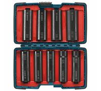 Bosch 27286 - Juego surtido de 9 piezas con vástago de 1/2 pulgada con caja resistente a impactos para aplicaciones en conducción y fijación de alto par