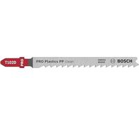 Bosch 2x Hoja de sierra de calar PRO Plastics PP clean T102D (para Plásticos, Plásticos, Longitud 100 mm, Professional Accesorios Sierra de calar)