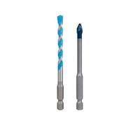 Bosch 2x Set de brocas EXPERT HEX-9 Hard Ceramic y Multi Construction | para Baldosas de cerámica dura, Baldosas de cerámica blanda, Ø 6,00, 6,00 mm, Professional Accesorios Taladro
