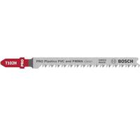 Bosch 3x Hoja de sierra de calar PRO Plastics PVC clean T102H (para Plásticos, Plásticos, Longitud 100 mm, Professional Accesorios Sierra de calar)