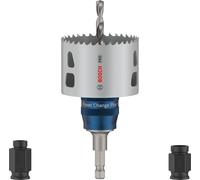 Bosch 5 x Pro Multi Material Power Change Plus - Juego de iniciación (para madera blanda, paneles de yeso, diámetro de 68 mm, taladro y destornillador)