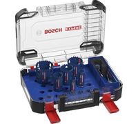 Bosch 9x Set universal de sierras de corona EXPERT Multi Material PC Plus | para Madera con metal, Ladrillo, Ø 22, 25, 35, 51, 60, 68 mm, Professional Accesorios Taladro