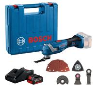 Bosch - Amoladora múltiple oscilante AKU 18V con accesorios, 1x batería 4,0 Ah, cargador 06018G2021