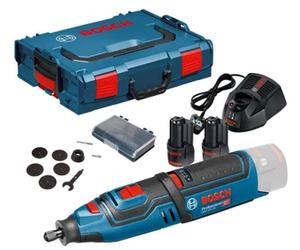 Bosch - Amoladora recta AKU de 12 V, 2 baterías de iones de litio de 2,0 Ah, cargador 06019C5001