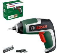 Bosch - Atornillador a batería IXO 7 3.6V con 10 puntas y cable micro USB, herramienta eléctrica para atornillado diario, 20 % más par y hasta 190 tornillos por carga, anillo LED 360° Diy 147 x 46 x 1