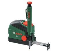 Bosch cinta métrica 5 m + lápiz marcador (con clip lápiz, bloqueo automático, revestimiento de nailon, 2 m separación, regla métrica, alta precisión, clip para cinturón, mango suave) - Edición Amazon