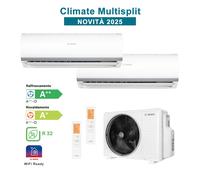 BOSCH CL5000M 82/4 E Aire Acondicionado Dual Split CL2000 12.000 + 12.000 Btu 8,2 kW WiFi Ready Inverter R32 Blanco