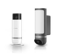 Bosch Conjunto de cámaras de vigilancia Smart Home, 1x Cámara Exterior II Antracita, 1x Cámara Interior II, resolución Full HD 1080p con Sirena de Alarma integrada, Compatible con Amazon Alexa