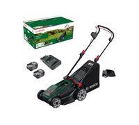 Bosch Cortacésped a batería ROTAK18V2-43 43 cm, altura 30-75 mm, cesto tela 50 l, 2x18V y cargador