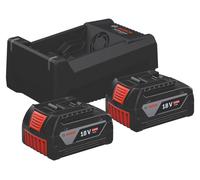 Bosch GBA 18V 5.0Ah: Kit de inicio (1600A03CH1)GAL 12V/18V-80: Cargador profesional de 8 2 x GBA 18V 5.0Ah: Baterías de 18 V, 5.0 Ah