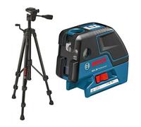 Bosch Professional GCL 25 - Nivel Láser Combinado (Alcance 10 m, 2 Líneas + 5 Puntos, Láser Rojo, Trípode, con Funda, en Caja), Negro/Azul